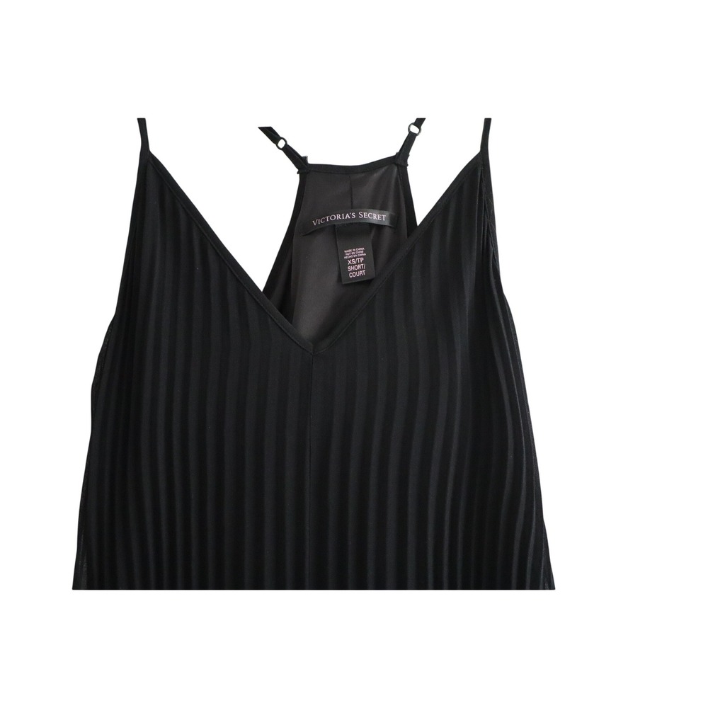 Victorias Secret Women Black Pleated Maxi Dress size XS Short Adjustable Straps - Picture 8 of 9